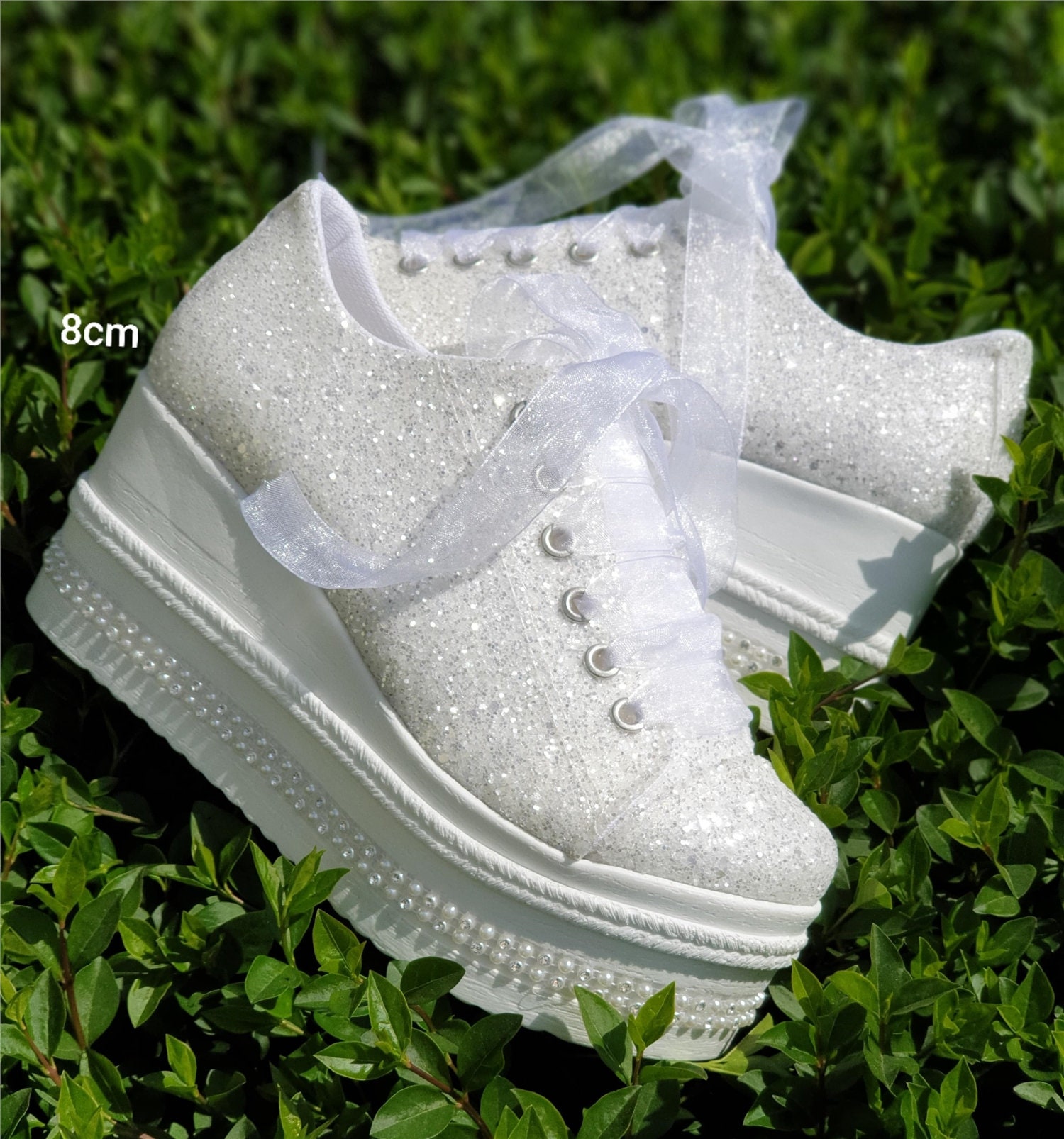White Wedding Bridal High Heel, Custom Converse Shoes, Lace Heels Sneakers Bride