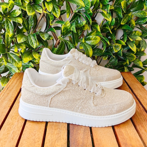 Wedding dress Sneakers Champagne Bride Shoes Wedding Dress Personalized colorOptions Unique Design Sneakers Comfortable Wide Mold Desing New