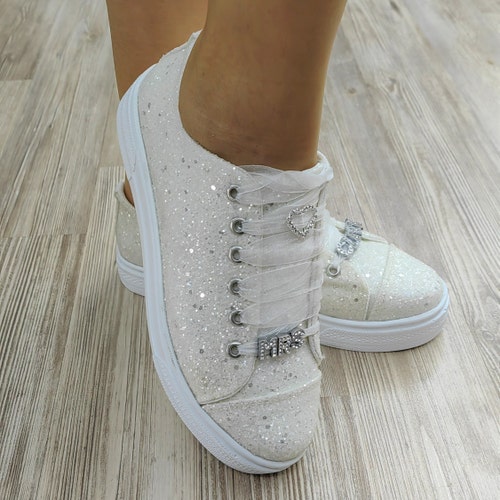 Bridal Shoes New Extra Lightened Sole Custom Converse Customization Options Wedding Bridal Shoes Customization Options Glitter White