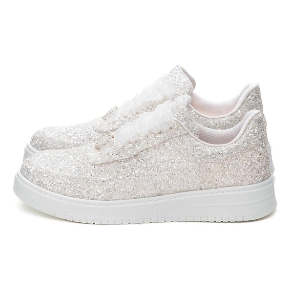 Unique Sparkle, Lightweight Sole Wide Mold Comfortable and Stylish Bridal Sneakers, Custom Wedding Shoes for Brides Special Design Stilo NEW