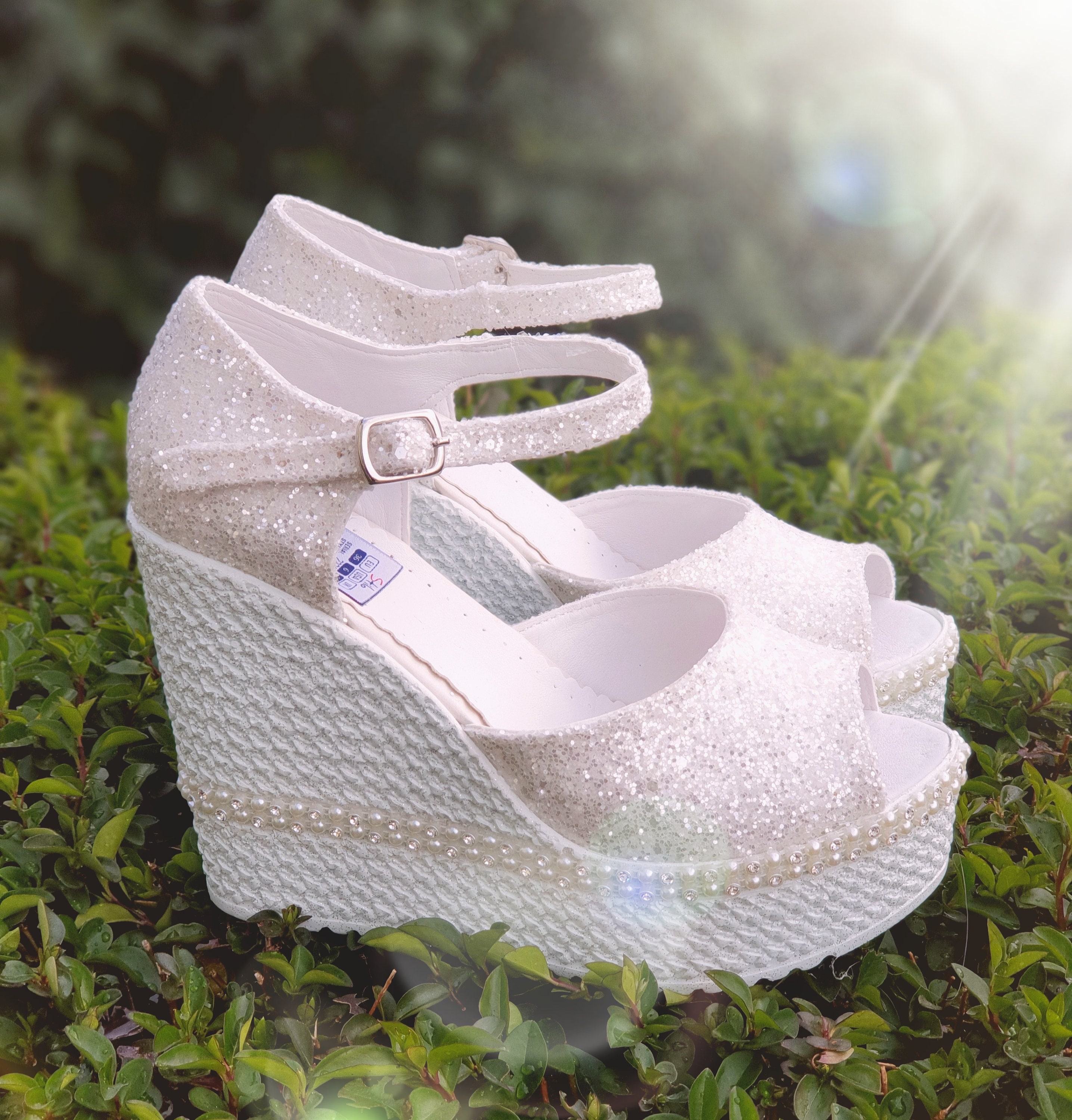 Bridal Shoes With Wedge Heels Very Comfortable and Stylish - Etsy Denmark
