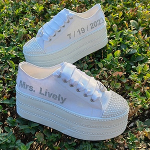 Custom Made Bridal Wedding Shoes Party Shoes Customizable Sports Flat Platform Bridal Shoes