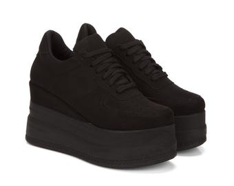 Custom Suede Platform Sneaker Heels – Personalized Women's Shoes