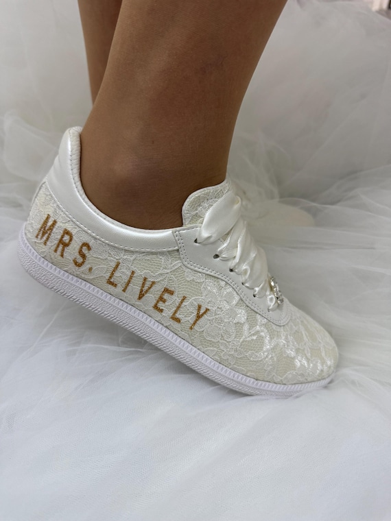 Custom Sneakers Color Selection, Personalized Design, Handmade Sneakers Designed on Flowers Lace NEW