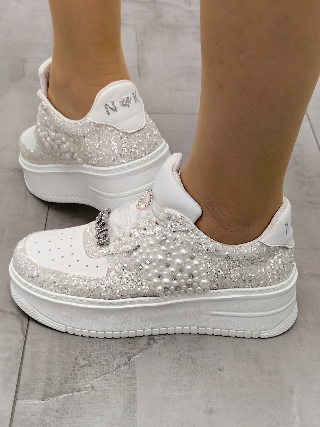Wedding Bridal Sneaker Personalized, Custom Wedding Sneaker, Wedding Shoes for the Bride Sneaker