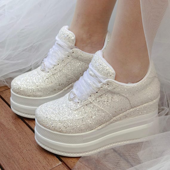 Bride Shoes Personalized Bridesmaid , wedding sneakers platform Personalized Bridal wdge shoes Wedding Bridal Shoes wedding dress shoes New