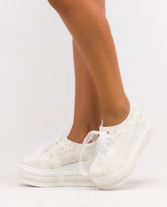 White Bridal shoes wedding bridesmaid custom design bridal shoes