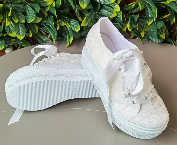 Ivory Bride Shoes Wedding Shoes - Height Optins - Personalization Options - Bride shoes wedding Picture:8cm