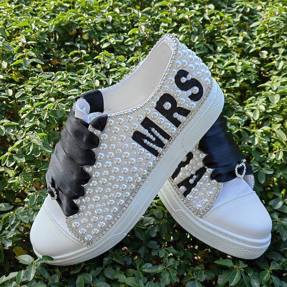 Bride Shoes NEW Custom Bridal  TEXT Color Option  Bridal Party Gift name and date Personalized Lettering and Pearl Color Choice Custom