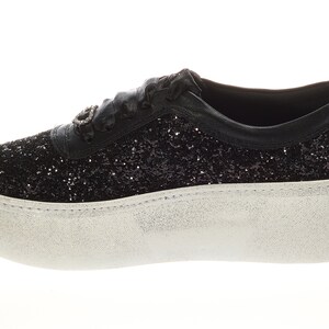 Bridal Glitter Sneakers, Custom Wedding Party Shoes image 5