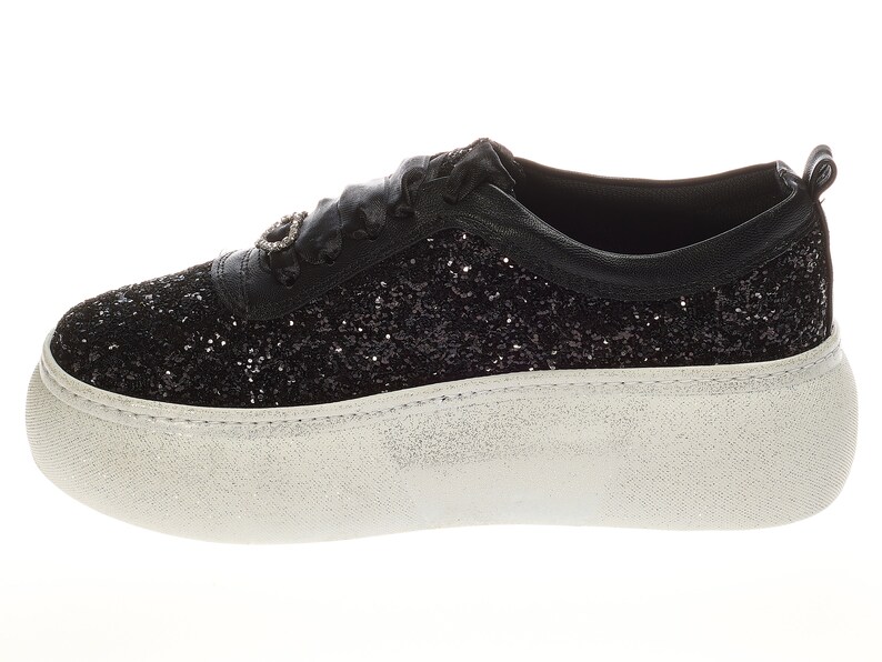 Bridal Glitter Sneakers, Custom Wedding Party Shoes image 5