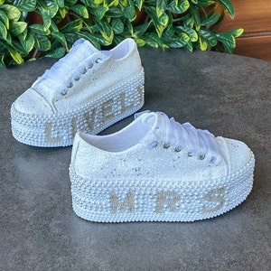 Bridal Shoes Luxury White Glitter White Custom StiloDesing Customization Options Height Options Wedding Bridal Shoes Personalized shoes