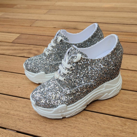 Bridal Glitter Shoes Custom Design  Bridal Wedding shoes Glitter Hidden Heel Custom Made Shoes Color Options Personalize New
