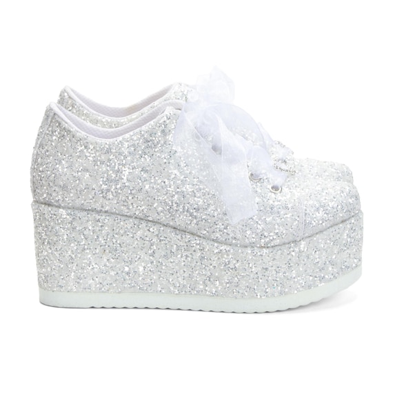 White Wedge Heeled Covered Sole, Personalized Shoes, For Bridesmaids, For Brides, Personalized Wedding Wedge Heel Platform Shoes Desing New