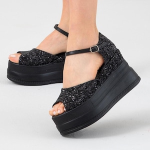 Special Design Black Heeled Bridal Shoes – Personalized, Stylish and Comfortable Wedding Sandals, Special Design Women&#39;s Bridal Heels