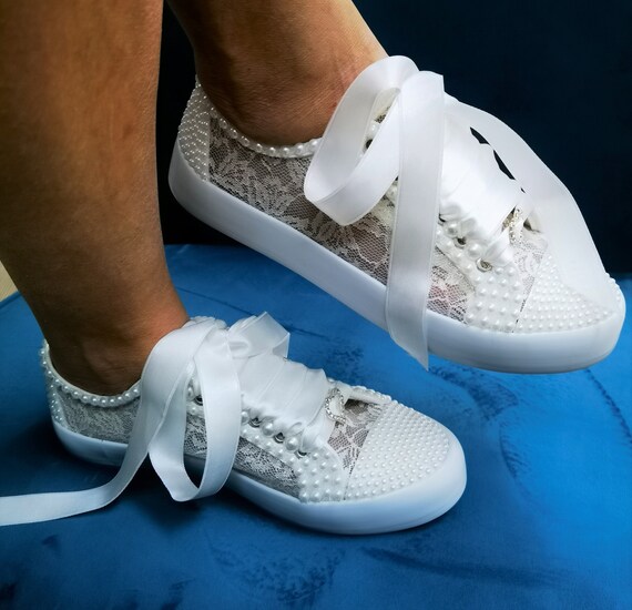 Bridal Shoes Luxury Lace , Pearl Bridal Shoes Wedding Shoes Tennis Shoes Party Shoes Wedding Shoes  Sports Bridal Shoes