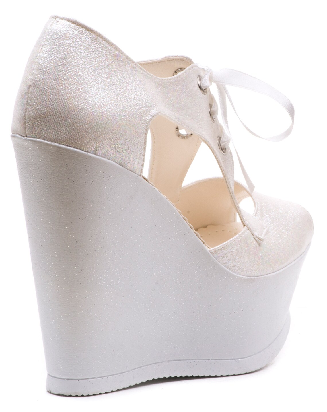 Ivory Wedge Heel Bridal Shoe Simplicity High Sole Wedge Heel Etsy