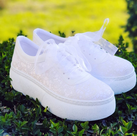 wedding shoe White Wans, bridal shoe wedding engagement party shoe White Satin Over