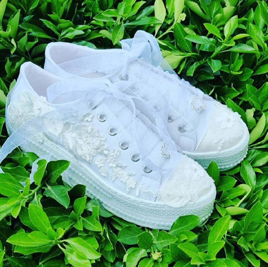 white converse bride