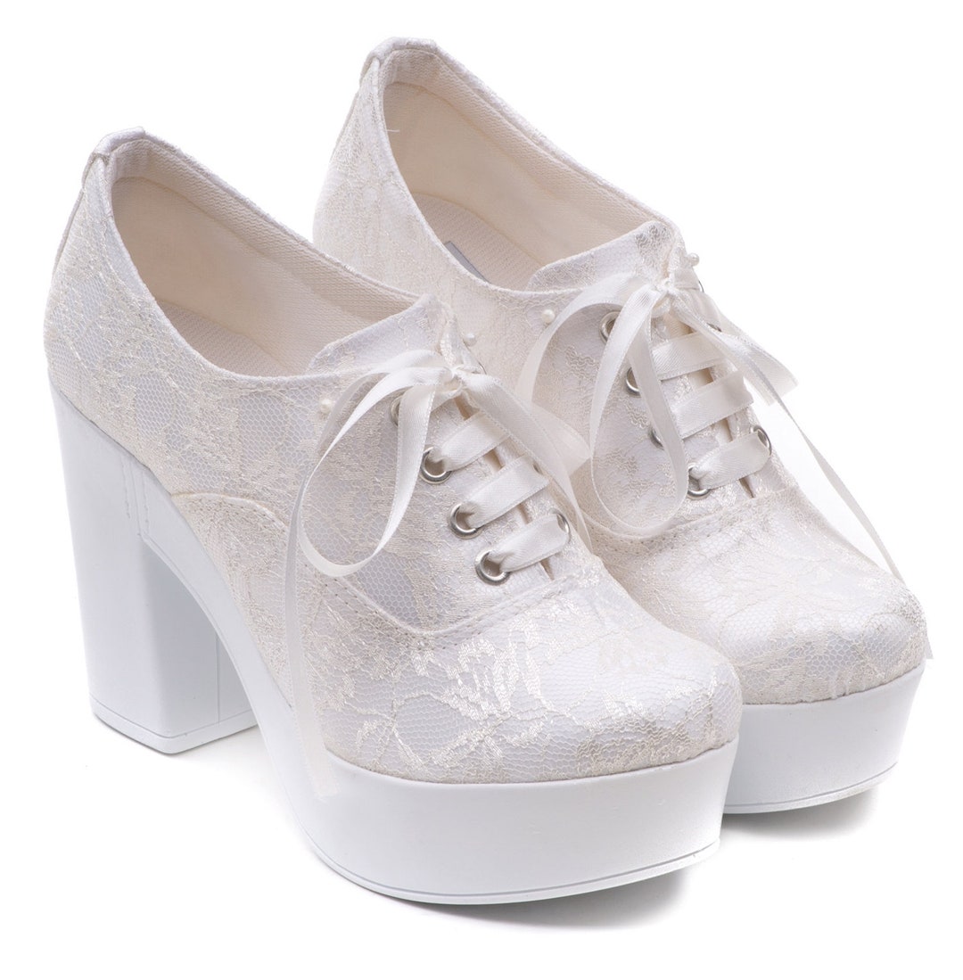 Wedding Dress Bridal Shoes White Lace Pattern Luxury Design Extreme ...