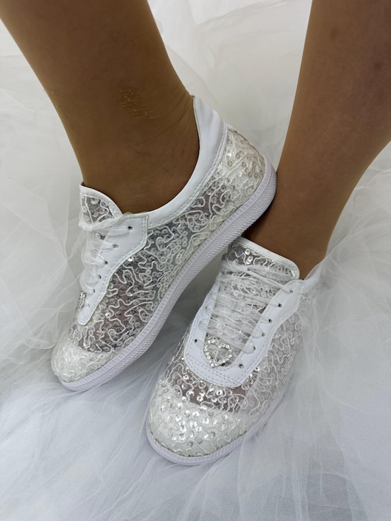 Wedding Special Bridal Shoes, Lace Color Options, Custom Sneakers, Lightweight, Flat Sole, Wide Insole, Unique Design