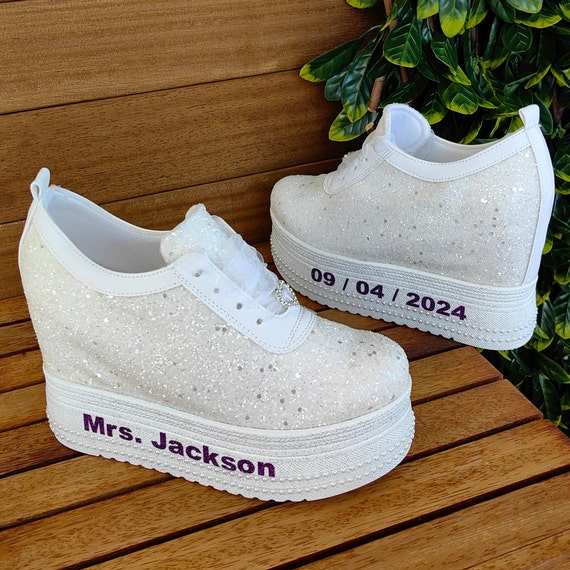 Bridal Heleed shoes Bride Personalized  shoes options inside height options personalized bridal wedge heel special series