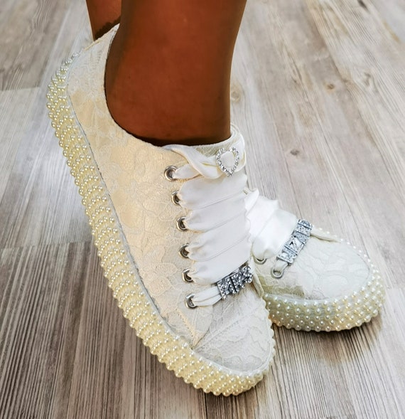 Luxury Bridal Shoes Customizable Ivory or White Bridal Shoes  Pearl finish Height Options Special Edition (Free Customize)
