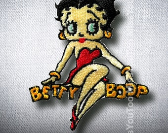 Cute BETTY BOOP Cartoon Patch Iron On Cloth Jacket Vest Coat Cap Hood Hoodie Shirt Tank Jean Denim Bag Backpack Scrapbook Lady Red Sexy Girl
