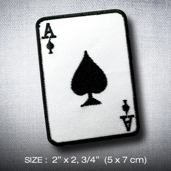 Ace Spade Poker Patch Iron On Diy Decorate Clothing Vest Etsy