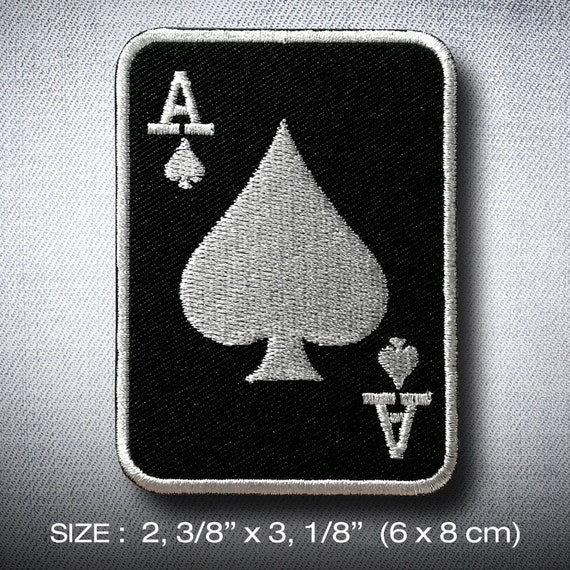 Ace Spade Poker Patch Iron On Diy Decorate Clothing Vest Etsy