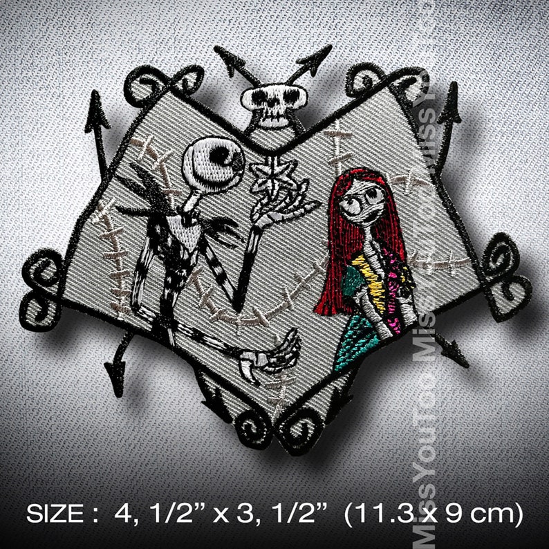 Jack Skeleton Nightmare Before Christmas Embroidered Patch Iron On DIY Cloth Jacket Vest Coat Cap Hood Shirt Tank Jean Denim Bag Backpack
