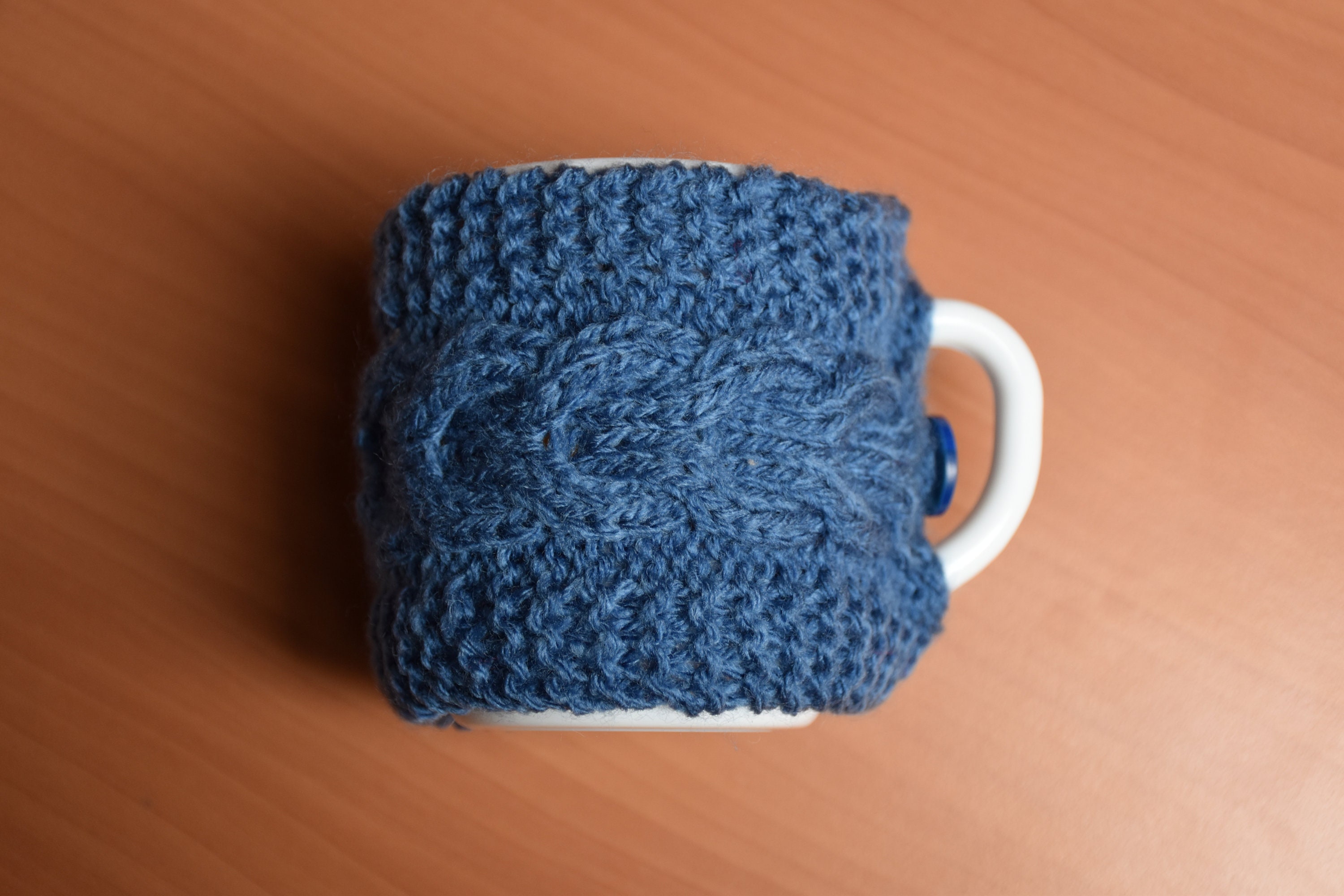 Couvre-Tasse Bleu - Tricot Fait Main