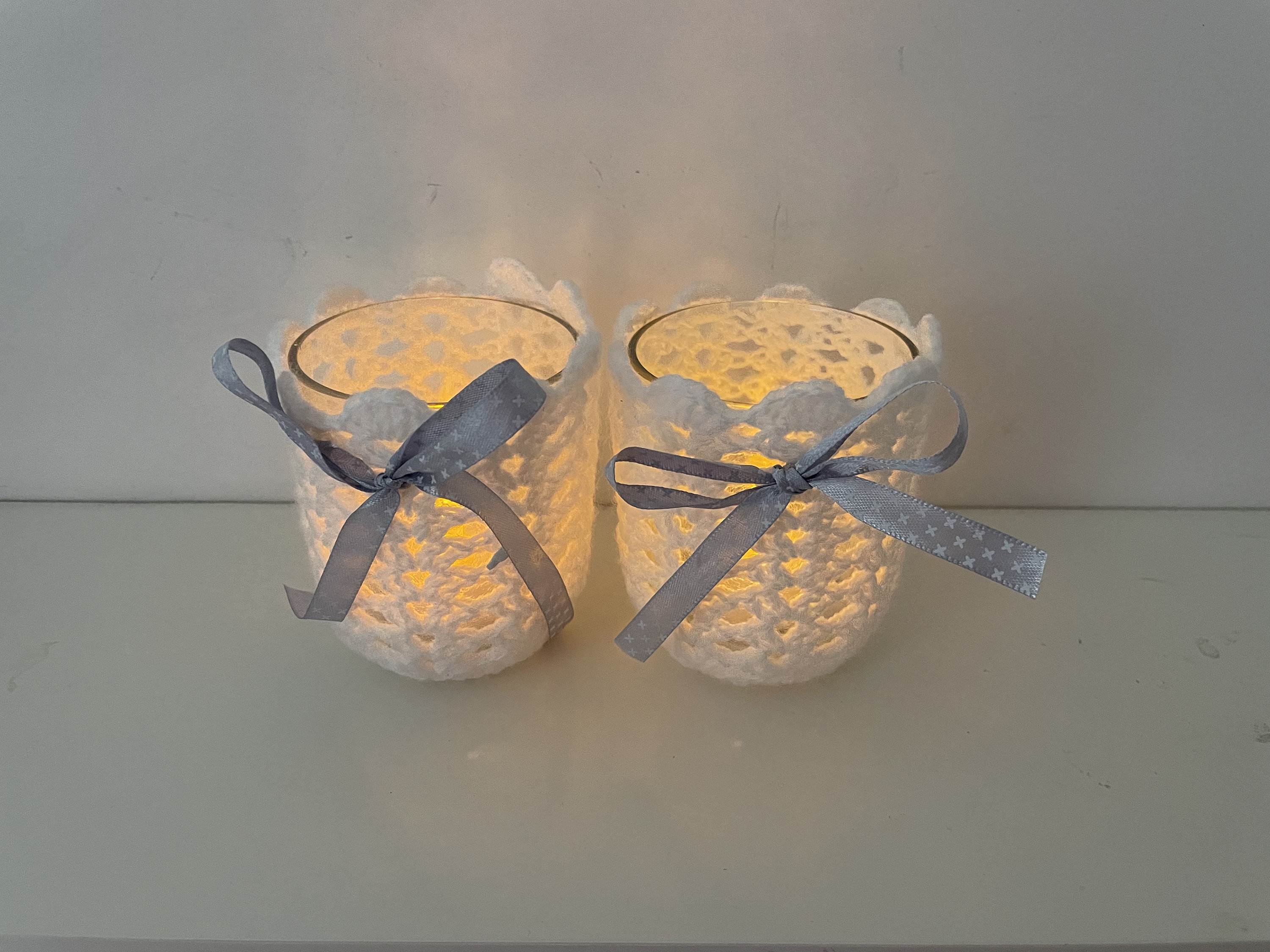 Lot de 2 Photophores Blancs