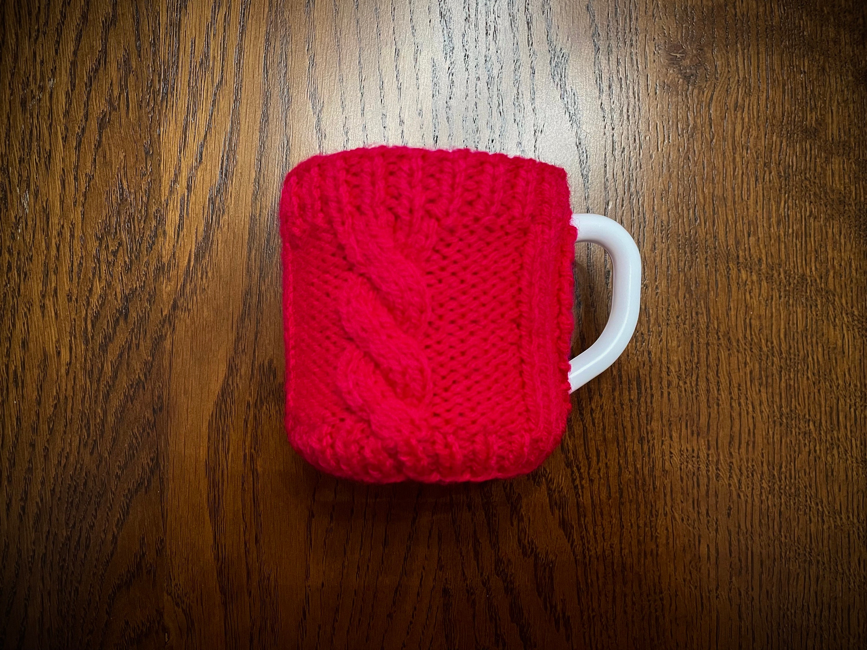 Couvre-Tasse Rose - Tricot Fait Main