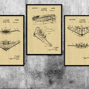 Stealth Aircraft Prints, Stealth Patent, Patent Print, Wall Decoration, Stealth Blueprint Art, Photo Prints, Flying Wing