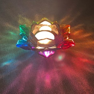 Rainbow Lotus Flower Tea-light Candle Holder