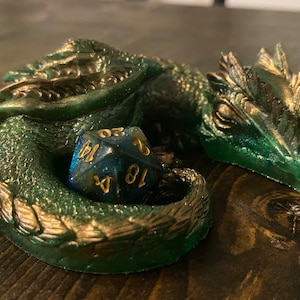 Dragon Dice Guardian / Dnd  / Sleeping Dice Guardian/ Sleeping Dragon Figurine / Made to Order - CUSTOM AVAILABLE