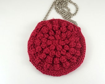 Mini Bolso Fucsia / Bolso de Ganchillo / Bolso de Hombro de Ganchillo / Bolso de Ganchillo