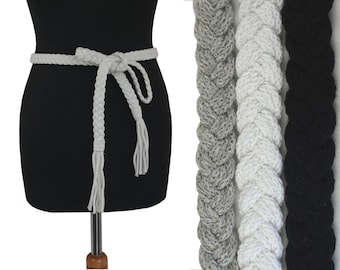 Braided Cotton Rope Cord tie-up belt