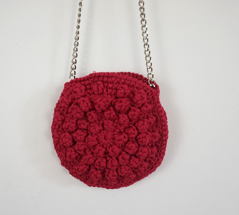 Mini Bolso Fucsia / Bolso de Ganchillo / Bolso de Hombro de Ganchillo / Bolso de Ganchillo imagen 2