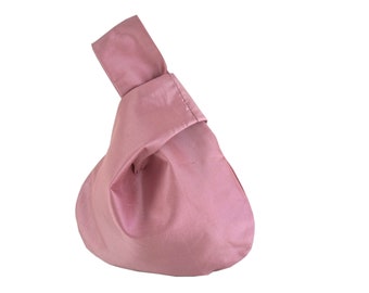 Pink Japanese Silk dupioni Knot Bag