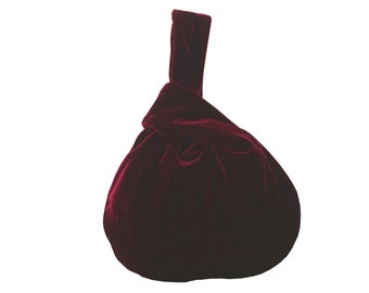 Burgundy Japanese Velvet Bag