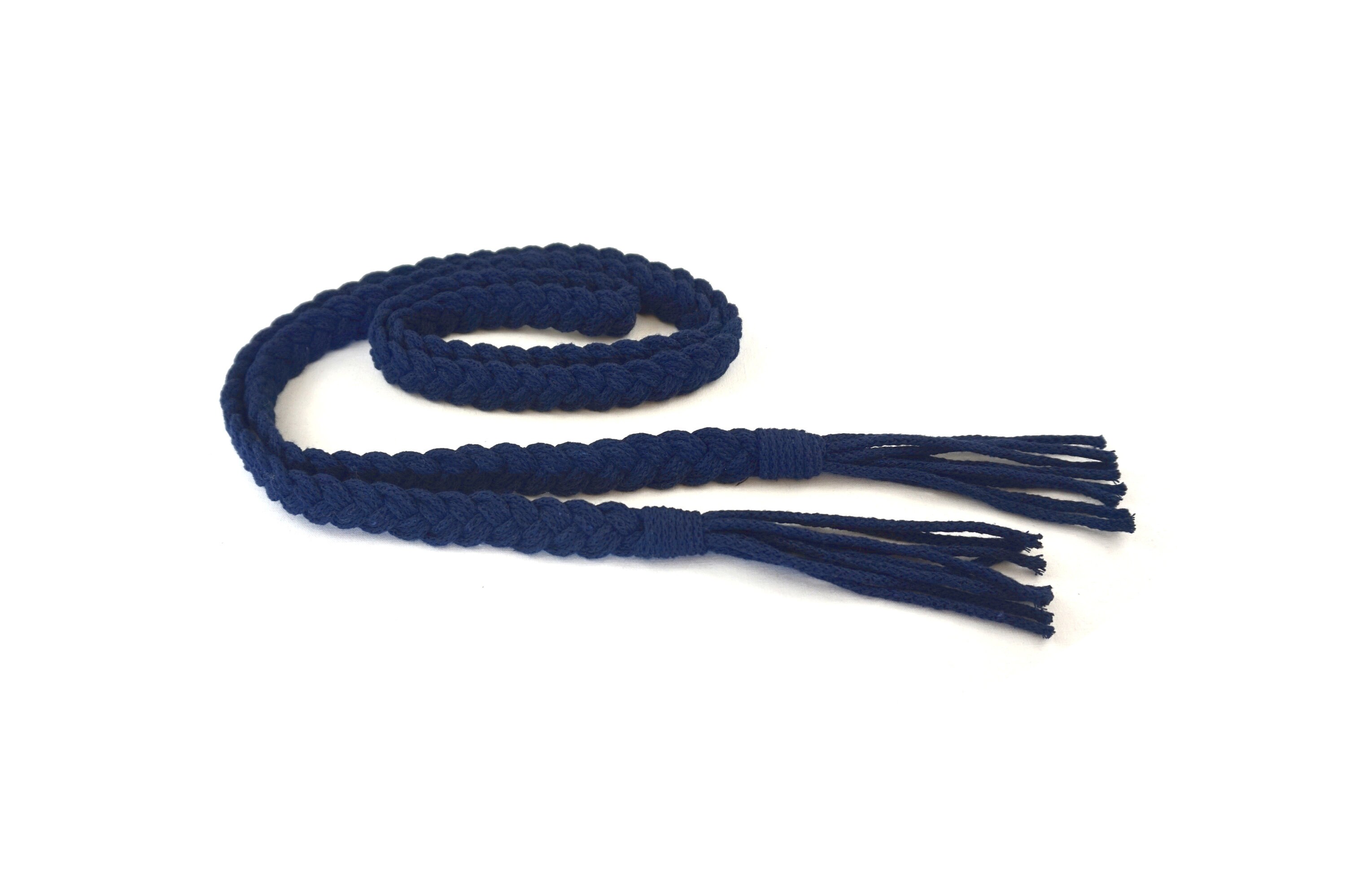 Braided Cotton Rope Cord Tie-up Belt in Blue Shade - Etsy