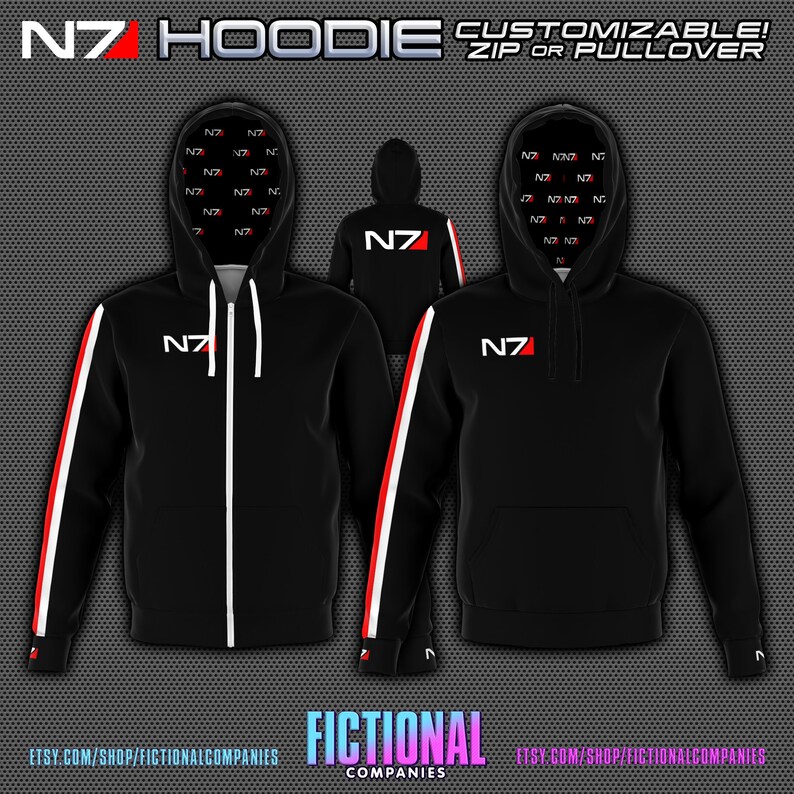 N7 Hoodie Unisex Pullover or Zip Hoodie Mass Effect | Etsy