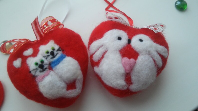 Valentines Day Heart Felted Valentine Gift For Her Handmade Etsy