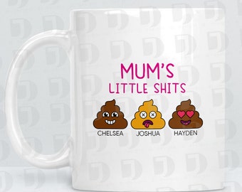 Mum's Little Shits - 11 Oz Ceramic Mug - Funny Christmas Gift For Mum, Mum Birthday Gift, Gift for Mum, Personalised Mother's Day Present