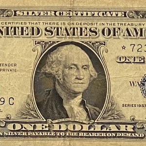 1957 Silver Certificate Star Etsy
