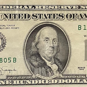 Vintage 1990 100 Dollar BIll