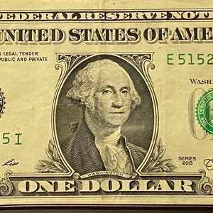 Every Other Number is Five One Dollar Bill