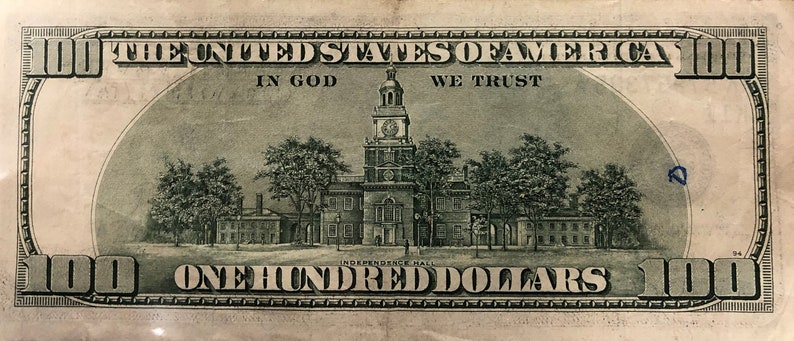 Vintage 1996 100 Dollar Bill | Etsy